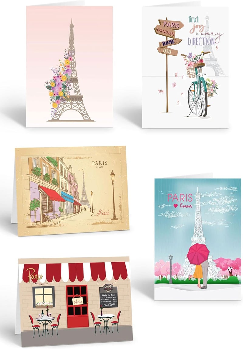 Stonehouse Collection | Assorted Paris, France Note Cards | Parisian Note Cards | French Cards (Assorted) - Image 1